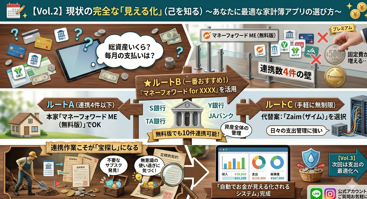 【第2巻】現状の完全な「見える化」（己を知る）〜あなたに最適な家計簿アプリの選び方〜